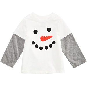 First Impressions Boys Snowman-Print Cotton T-Shirt